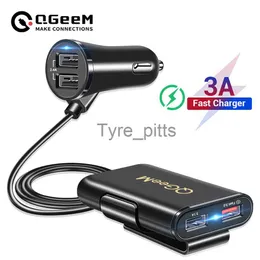 その他のバッテリー充電器QGEEM 4 USB QC 3.0 CAR CHARGERクイックチャージ3.0電話車高速充電器アダプターカーポータブル充電器プラグiPhone X0720用