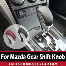 Gear Shift Knob Head For Mazda 3 5 6 8 MX-5 CX-5 CX-7 CX-9 Black Red Leather Car Lever Shifter Stick Car Accessories256P