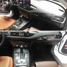 Para audi a7 2011-2018 painel de controle central interior maçaneta da porta 3d 5d fibra de carbono adesivos decalques estilo do carro accessorie305u