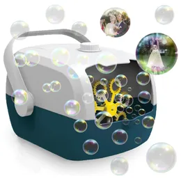 Nyhetsspel Portable Bubble Machine Automatisk tvåhastighetsdesign som drivs av Plug-in/ Battery Electric Bubble Blower Maker Kids Outdoor Toys 230719