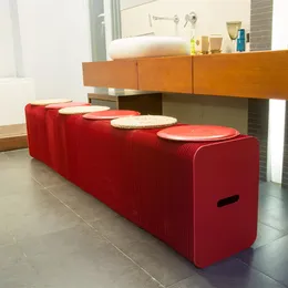 Alt.42cm x L300cm Innovation Furniture Pop - Banco Inteligente Interior Universal Impermeável Acordeão Estilo Kraft Sofá Portátil para 6 Lugares 327u