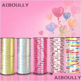 Party Decoration 100 Yard Crimped Curling Ribbon Roll Sier Gold Balloon Ribbons I Love You Happy Birthday Florist Crafts And Gift Dr Dhoet