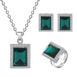 Fine Jewelry sets Foley bordo in pietra verde quadrato tre orecchini pendenti anello completo e vendita al dettaglio s network201d
