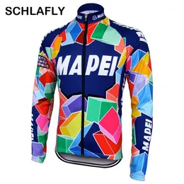 2020 uomini in bicicletta jersey manica lunga retro bike inverno pile di lana senza pile bicicletta abbigliamento colorth schlafly autumn12103