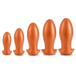 Volwassen Speelgoed Zachte vloeibare siliconen grote eivormige anaal plug grote anale diffuser bil plug stimuleren Anus seksspeeltje 230720