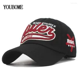 볼 캡 Youbome 야구 모자 여성 남성 브랜드 스냅 백 모자면 자수 빈티지 Casquette Bone Letter 남성 아빠