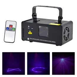 AUCD Mini Portátil IR Remoto 8 CH DMX Roxo 150mW Laser Scanner Iluminação de Palco PRO DJ Party LED Show Luzes do Projetor DM-V150329k