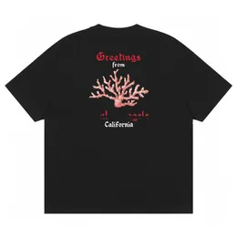 Pa Mens Palm Kısa Kollu Kaliforniya Coral T-Shirt Klasik T-Shirt Erkekler Kadın Tişörtleri Lüks Tee Tişörtleri Angles Casual Yaz plaj açısı Üstleri Giyim Giysileri Tee