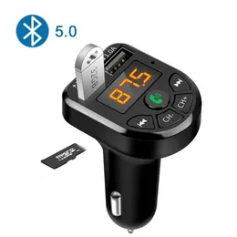 E5 Auto Bluetooth 5 0 FM MP3 Player Sender Drahtlose Hände Audio Empfänger TF 3 1A USB Schnelle Ladegerät Auto zubehör1246c