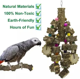 Other Bird Supplies Toys Natural Wood Large Parrot Toy for African Grey Macaws Cockatoos Birds and More 230719