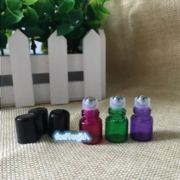 2019 Frascos de rolo de vidro pequenos coloridos 1ml Mini tubo de vidro Roll-On Fragrância Frascos de perfume recarregáveis portáteis Perfume Roll On Bo Iieh