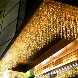 LED Fairy String Lights Outdoor Waterproof Waterfall Street Garland Curtain Lights For Patio Christmas Wedding Party Decoration