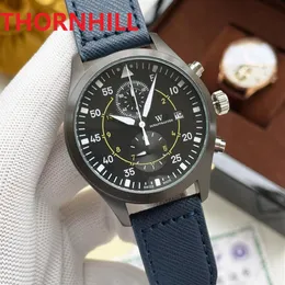 Orologi da uomo più venduti cronometro tutto quadrante lavoro movimento al quarzo orologio cronografo cinturino in pelle 42mm Super Premium Montre de Luxe Pe249o