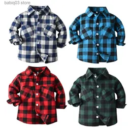 Kids Shirts Tim Doger Baby Shirt Multi Color Classic Plaid Long Sleeve Top for Boys and Girls Autumn Coat T230720