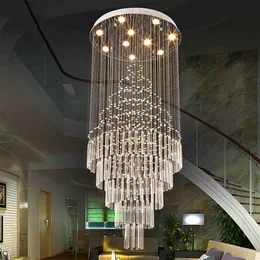 LED wisiorka światła sztuka Design salon Jadalnia żyrandole światło K9 Krystaliczne urządzenia AC110-240V Kryształowe lampy sufitowe Vallki332Q