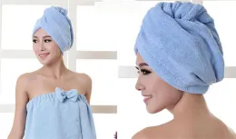 Bawełna 60*25 cmhair Turban Ręcznik Kobiety Super chłonność prysznicowa czapka szybkie wyschnięcie ręczniki mikrofibry do włosów sucha łazienka czapka do włosów