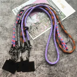 Rem för mobiltelefoner Tillbehör Crossbody Telefonsmycken Heavy Metal Neck Keys Holder Längre Bevishållare Lanyard L230619