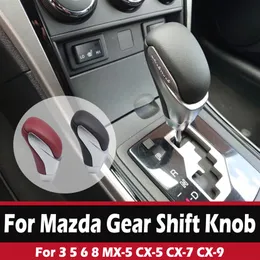 기어 시프트 노브 헤드 MAZDA 3 5 6 8 MX-5 CX-5 CX-7 CX-9 검은 색 빨간 가죽 자동차 레버 시프터 스틱 자동차 액세서리 247O
