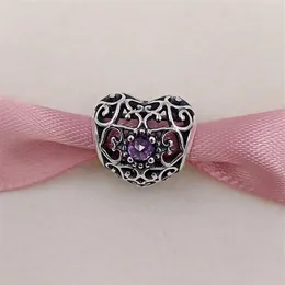 Andy Jewel Februar Signature Herz-Geburtsstein-Perlen aus 925er-Sterlingsilber, passend für europäischen Pandora-Schmuck 791784SAM292i