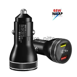 Altri caricatori per batterie per OnePlus 9R 65W Warp Car Charger per OnePlus 9 Pro 8T 8 Pro 7T 7 6T 5T 30W Warp / 20W Dash Fast Charger 2 Ports Caricabatterie Qucik x0720