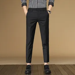 Men's Pants TFETTERS 2023 Brand Mens Four Seasons Casual Men Seven Colors Polyester Business Mid Straight AnkleLength Trousers 230720