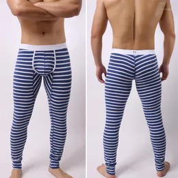 Mäns Sleepwear Fashion Brand Cross Stripe Cotton Man Sexig Pouch Lounge Pants Gay Thermal Sleeping Pyjamas Leggings 2021 Storlek 280x