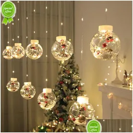 Other Event Party Supplies New Ing Ball Curtain Lamp String Lights Led Santa Claus Snowman Christmas Shop Window Decoration Modeli Dh7Xi