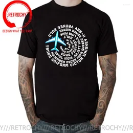 Magliette da uomo Umorismo Alfabeto fonetico Pilota di aeroplano Camicia dell'aviazione volante Abbigliamento in cotone T-shirt divertente con scollo a V Idea regalo T-shirt