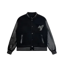 SS Herren-Baseballjacke, Designer-Jacke, Herrenjacke, dicke Baumwolle, geflocktes Leder, Spleißen, Baseball-Uniform, modisch, lässig, Sport, für Paare, gleiche Kleidung