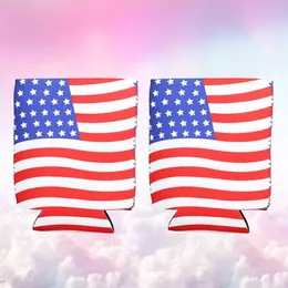 Water Bottles American Flag Can Sleeve Coolers 330ml Beer Soda Covers USA Cover Drinking Beverage Bottle For Home Outdoor