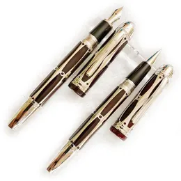 Pure Pearl Pope Julius II Roller Ball Fountain Pen عالي الجودة كلاسيكي جوفاء Out Barrel كتابة سلس المكتب الإمداد الفاخر STA215T