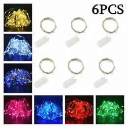 Strings 6pcs choinka lampa dekoracyjna lampa wróżka LED Copper Drut sznurka na zewnątrz ogród ogród wakacyjny oświetlenie imprezowe