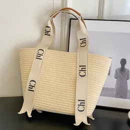 Borsa da spiaggia intrecciata in legno di moda da donna Borsa da spiaggia da uomo con tracolla in paglia Organizzatore Borsa di lusso con manico superiore Negozio di borse a tracolla Designer Anche borse a pochette sotto le ascelle