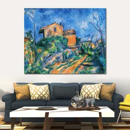 Abstract Canvas Art Maison Maria on the Way to the Chateau Noir Paul Cezanne Painting Handmade Modern Decor for Entryway