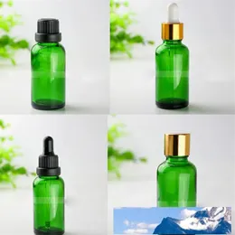 440pcs 30ml Green Glass Dropper Bottle 30 ml Green Glass Bottle with Black Silver Gold Caps 1OZ Glass Cosmetic B2634