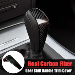 Genuine Auto Interior Accessories For BMW 1 3 Series E90 E92 E87 X1 E84 Carbon Fiber Gear Shift Handle Sleeve Cover Stickers280o