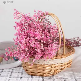 Высушенные цветы натуральные сушеные цветы сохраненные Gypsophila paniculata Свежий детское дыхание Букет Boho Home Table Decor для свадебного украшения R230720