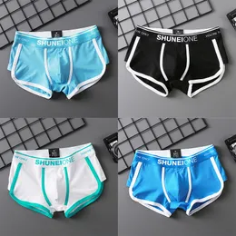 Underbyxor 4 datorer/Lot Cotton Boxer Män underkläder Bermuda Ropa Interior Hombre Mens Boxers Cuecas Masculinas Man Calzoncillos S-XXL 230719