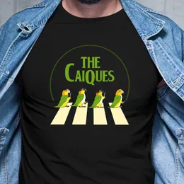 Męskie koszule zabawne ptak papuga papuga zwierzaka doodle parodia T-shirt Caiques Summer bawełna męskie topy