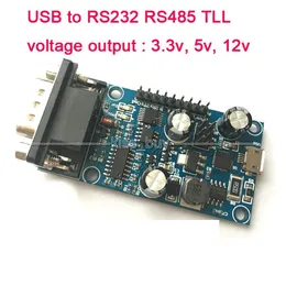 USB till Rs232 RS485 232 485 TLL SERIAL PORT UTGÅNG Signal 3 3V 5V 12V Microcontroller Felsökningskort CP2102208S