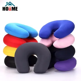 Pillow Nanoparticle Ushaped travel pillow neck support head micro bead filling color cushion flying aircraft 230719