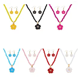 Ketten Designer Original Kirschblüten Charm Anhänger Tropfen Öl Ohrring Halskette 2023 Mode Perlen Schmuck Geschenk für Freundin