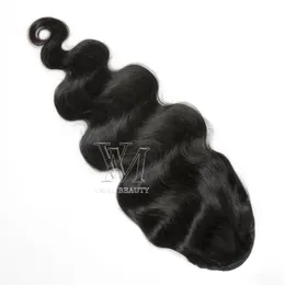 Europeiska singeldragna hästsvans tätt hålklipp i 120g #1B Body Wave Drawstring Ponytails Remy Virgin Human Hair Extensions306s