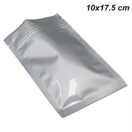 10x17 5cm 100PCS Self Sealable Food Pure Aluminum Foil Packing Bags Mylar Foil Reclosable Food Storage Zipper Lock Food Packaging 331C