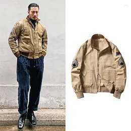 Männer Jacken Männer Tank Jacke Militärische Taktische Bomber Männlich Sand Kragen Stickerei Mantel Vintage Casual Pilot