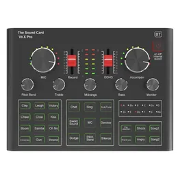 Hörlurar hörlurar professionella V9x Pro Mixer Sound Board Computer Live Microphone Card Plug Play 7 Big Rotation 2 Tryck 230719