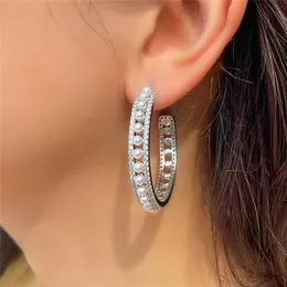 Pendiente de aro de diseñador de círculo de oro de 18 quilates de lujo para mujer AAA Zirconia cúbica Perla de imitación Cobre Fiesta de mujer Compromiso de boda nupcial Pendientes de diamantes Joyería