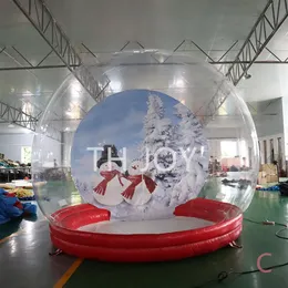 Outdoor-Aktivitäten 5 m lange große transparente aufblasbare Kuppel-Blasenzelt-Schneekugel mit Tunnel Weihnachtsdekorationsballon342b