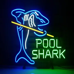 17x14 POOL SHARK Letrero de neón Light Beer Bar Pub Party Visual Artwork Gift208M