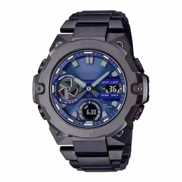 B400 Sports Men Men's Quartz Digital Watch LED مزدوج عرض كامل الحزام الصلب القابل للطي محذوفة مقاومة للماء Time304U